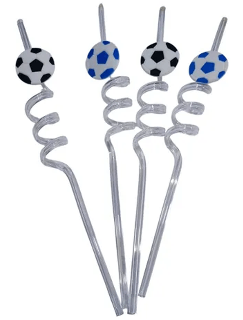 CANUDO ESPIRAL DIVERTIDO BOLA FUTEBOL COM 4 UNIDADES SILVER FESTAS