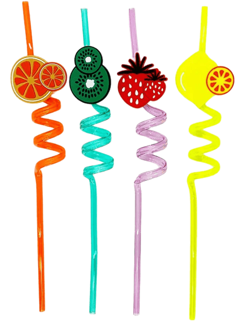 CANUDO DIVERTIDO FRUTAS COLORIDAS COM 4 UNIDADES SILVER FESTAS