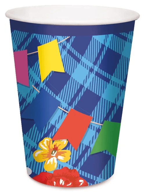 COPO DE PAPEL 240ML ARRAIA BAO DEMAIS COM 8 UNIDADES CROMUS