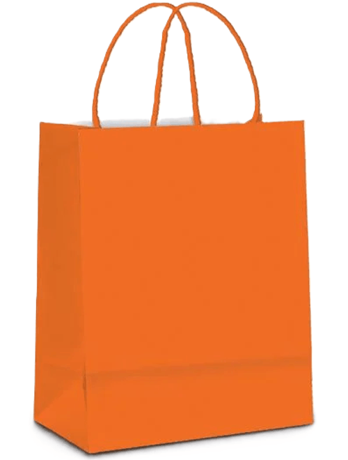 SACOLA DE PAPEL 26X19,5X9,5CM LARANJA CROMUS