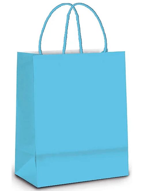 SACOLA DE PAPEL 32X26,5X13CM AZUL CROMUS