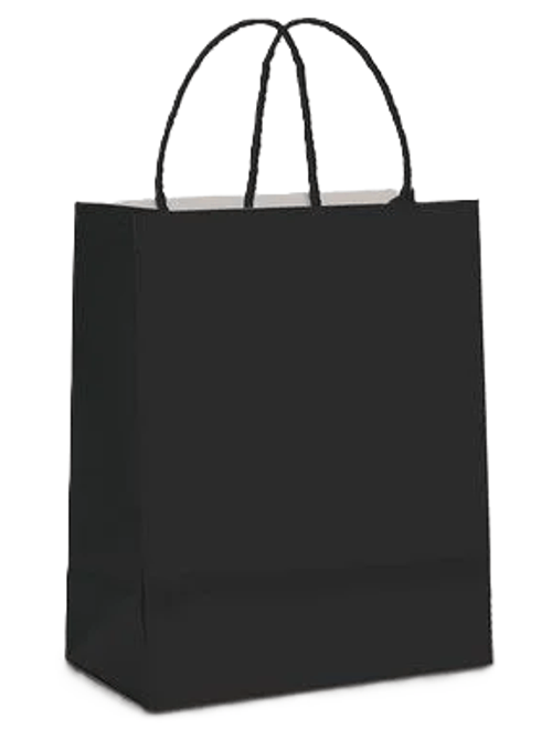 SACOLA DE PAPEL 32X26,5X13CM PRETO CROMUS