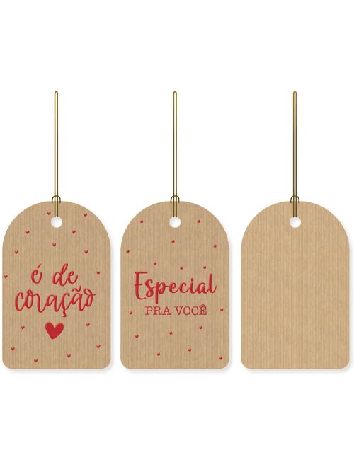 TAGS PARA PRESENTE CORACAO VERMELHO 5X8CM COM 12 UNIDADES CROMUS