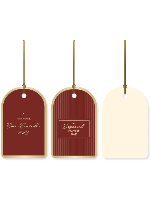 TAGS PARA PRESENTE ROYAL VINHO COM CARINHO 5X8CM COM 12 UNIDADES CROMUS