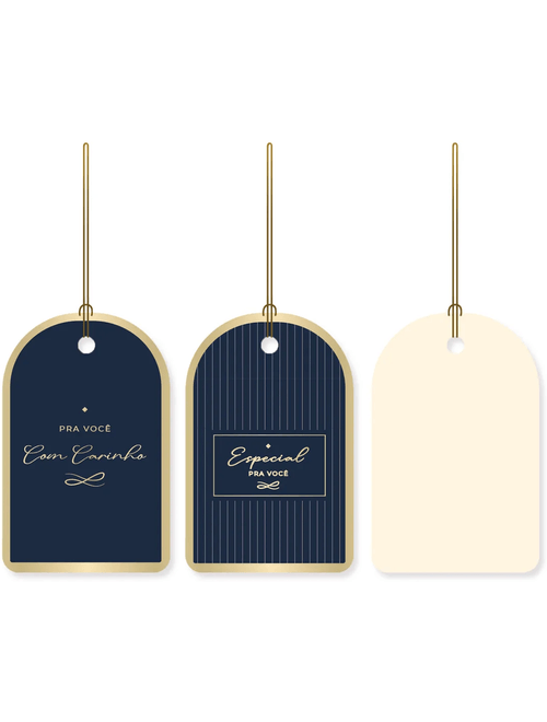 TAGS PARA PRESENTE ROYAL AZUL COM CARINHO 5X8CM COM 12 UNIDADES CROMUS