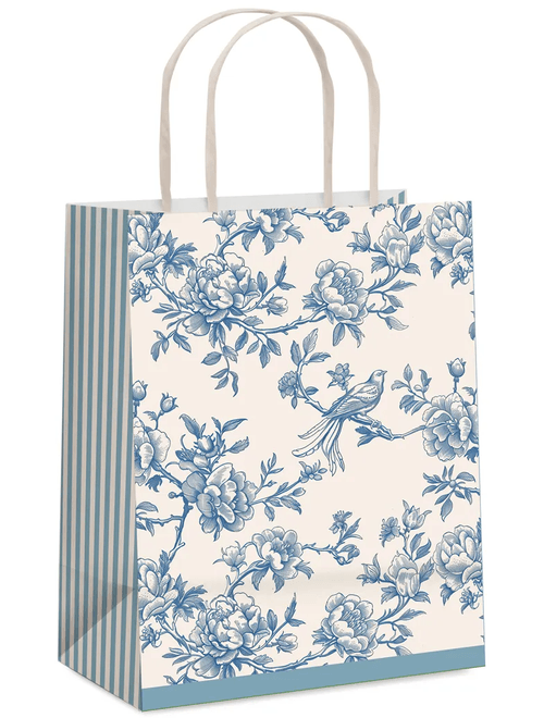 SACOLA DE PAPEL 26X19,5X9,5 DESENHO AZUL CROMUS