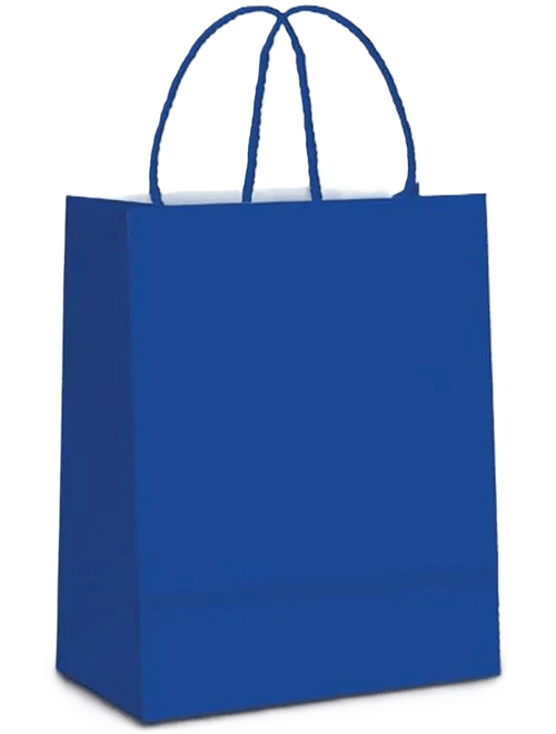 SACOLA DE PAPEL 21,5X15X8CM AZUL ESCURO CROMUS