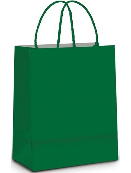 SACOLA DE PAPEL 26X19,5X9,5CM VERDE BANDEIRA CROMUS
