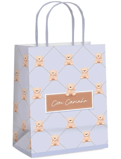 SACOLA DE PAPEL 21,5X15X8CM COM CARINHO URSO CROMUS