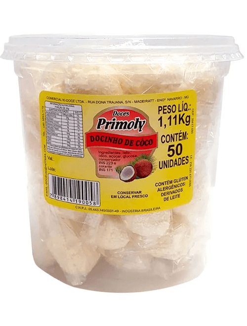 DOCINHO DE COCO COM 50 UNIDADES PRIMOLY