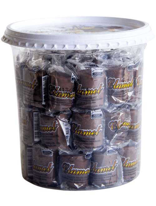 PACOCA ROLHA COM COBERTURA SABOR CHOCOLATE COM 50 UNIDADES CLAMEL