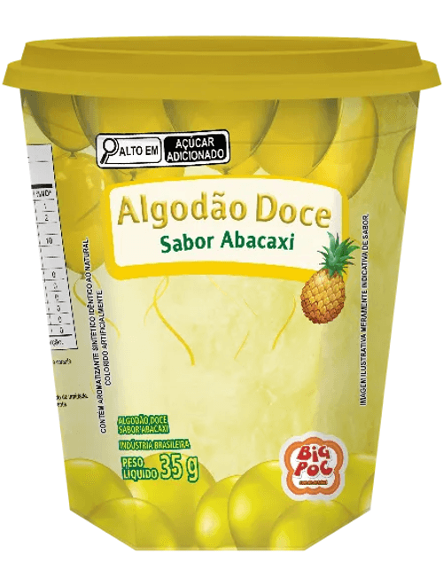 ALGODAO DOCE SABOR ABACAXI 35G BIG POC