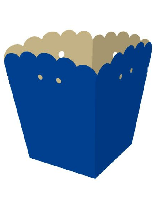CACHEPOT DE PAPEL PEQUENO AZUL ROYAL COM 10 UNIDADES FUN FESTA