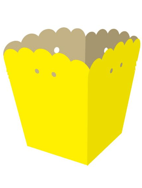 CACHEPOT DE PAPEL PEQUENO AMARELO COM 10 UNIDADES FUN FESTA