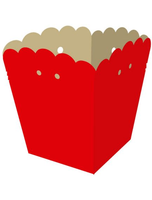 CACHEPOT DE PAPEL PEQUENO VERMELHO COM 10 UNIDADES FUN FESTA