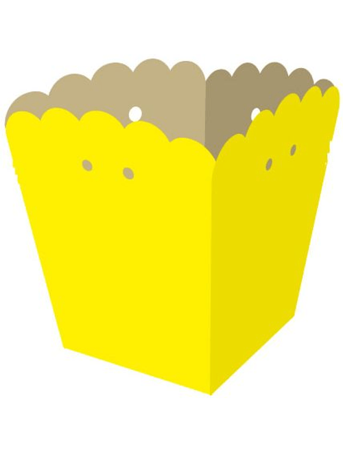 CACHEPOT DE PAPEL AMARELO COM 10 UNIDADES FUN FESTA