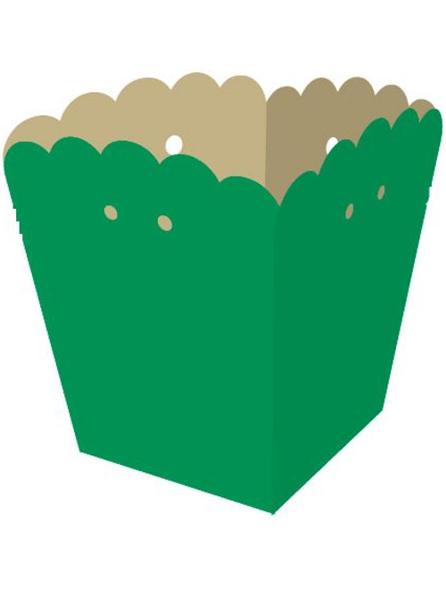 CACHEPOT DE PAPEL VERDE COM 10 UNIDADES FUN FESTA