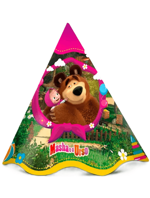 CHAPEU MASHA E O URSO CLASSICA COM 8 UNIDADES REGINA