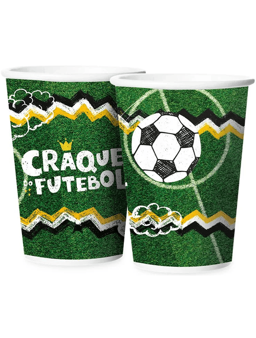 COPO DE PAPEL 180ML FUTEBOL COM 8 UNIDADES REGINA
