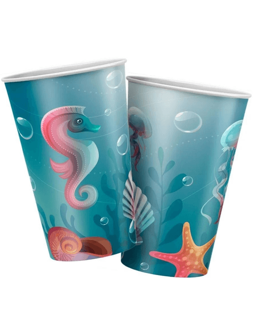 COPO DE PAPEL 180ML FUNDO DO MAR COM 8 UNIDADES REGINA
