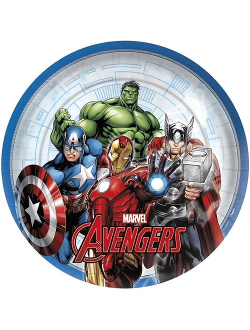 PRATO DE PAPEL REDONDO 18CM MARVEL AVENGERS COM 8 UNIDADES REGINA