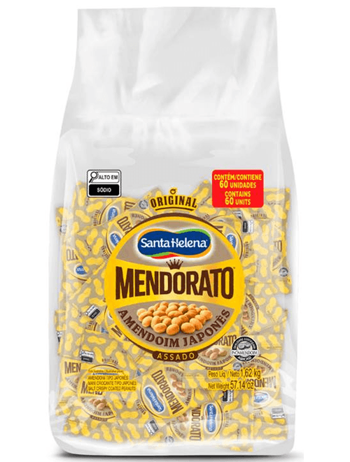 AMENDOIM MENDORATO COM 60 PACOTES DE 24G CADA SANTA HELENA