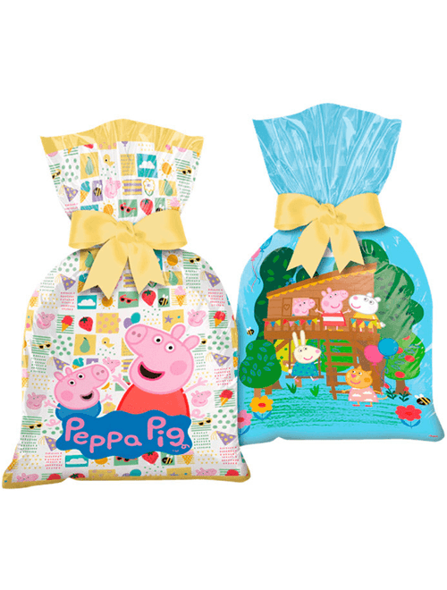SACOLA PLASTICA PEPPA PIG CLASSICA COM 8 UNIDADES REGINA