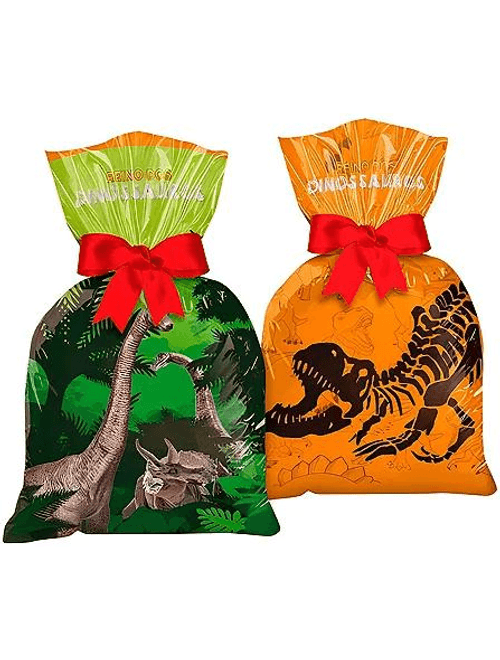 SACOLA PLASTICA DINOSSAURO COM 8 UNIDADES REGINA