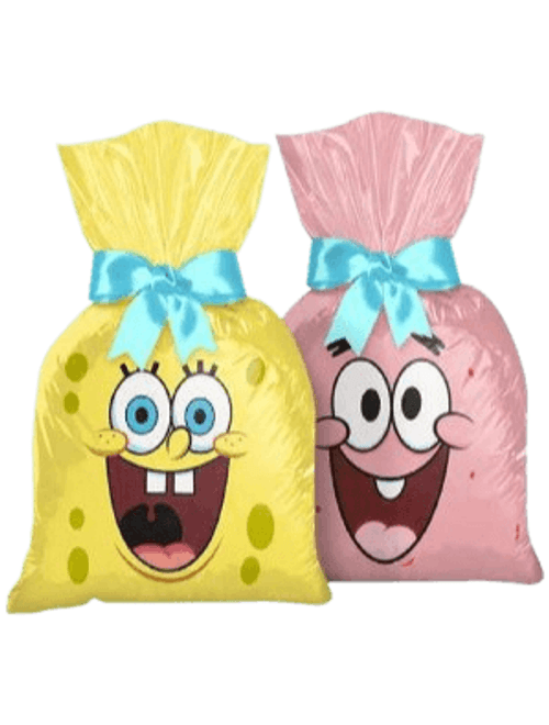 SACOLA PLASTICA BOB ESPONJA CORE COM 8 UNIDADES REGINA