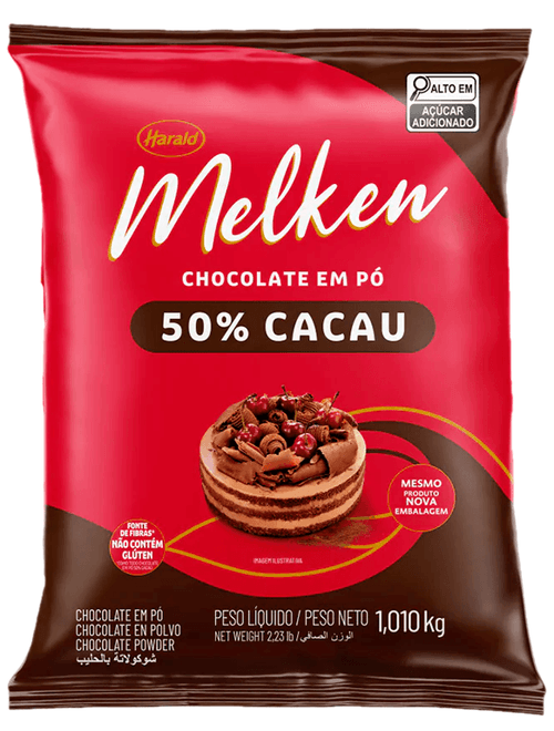 CHOCOLATE EM PO 50% MELKEN 1,01KG HARALD