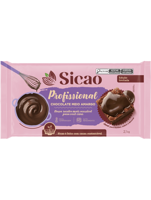 CHOCOLATE EM BARRA MEIO AMARGO PROFISSIONAL 1,01KG SICAO