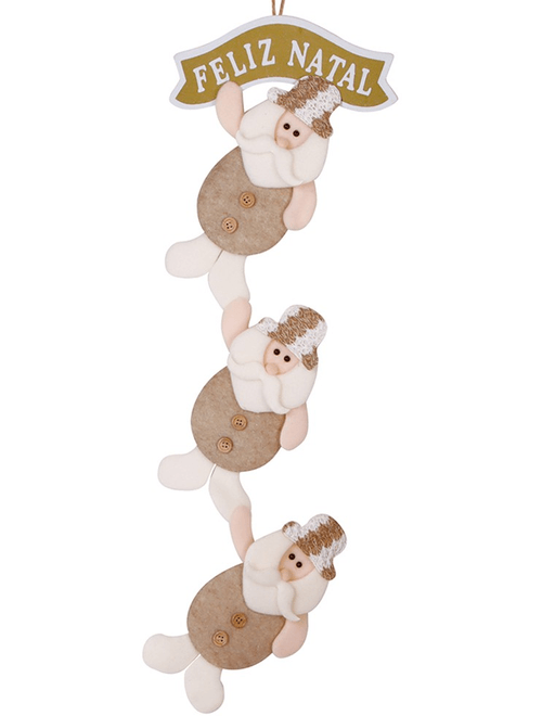 ENFEITE PENDENTE TRIPLO COM PLACA CARAMELO ZEIN