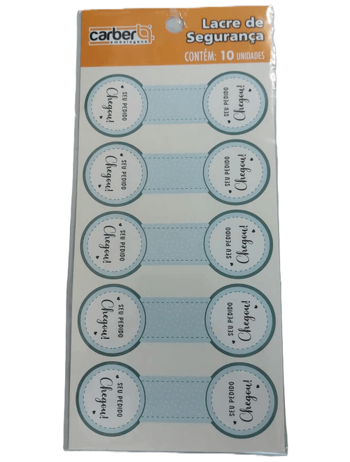 ADESIVO LACRE DE SEGURANCA PEDIDO CHEGOU COM 10 UNIDADES CARBER