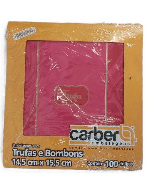 EMBALAGEM PARA TRUFAS E BOMBONS 14,5X15,5CM PINK TRUFA COM 100 UNIDADES CARBER