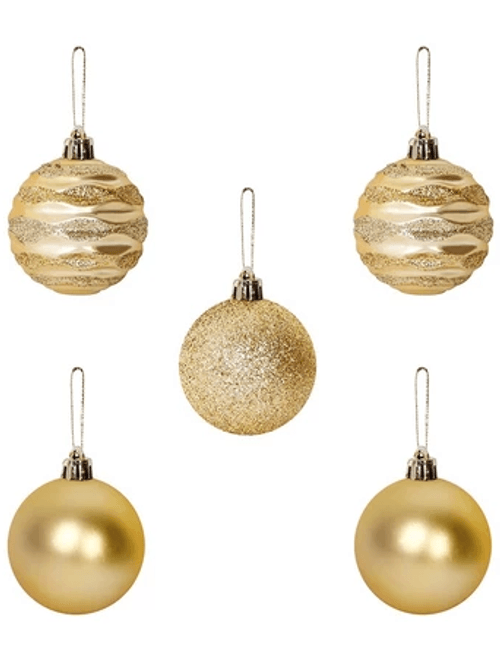 BOLA WAVE 7CM DOURADO COM 5 UNIDADES ZEIN