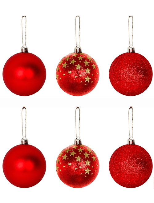 BOLA CONSTELACAO 6CM VERMELHA COM 6 UNIDADES ZEIN