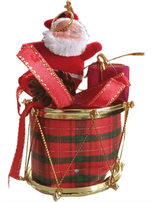 TAMBOR COM PAPAI NOEL PLAST 7,5CM CIM