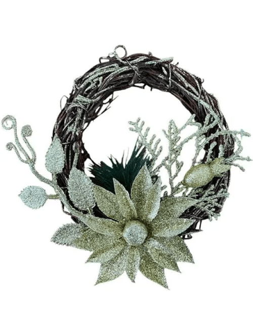 GUIRLANDA COM GLITTER E RAMOS 16CM  CIM