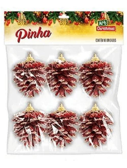 ENFEITE NATALINO PINHA COM 6 UNIDADES ZEIN