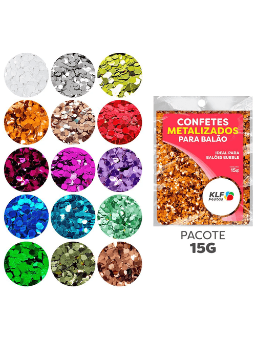 CONFETES HOLOGRAFICOS PARA BALAO 15G ROSE KLF