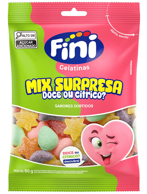 BALA GELATINA MIX SURPRESA 80G FINI