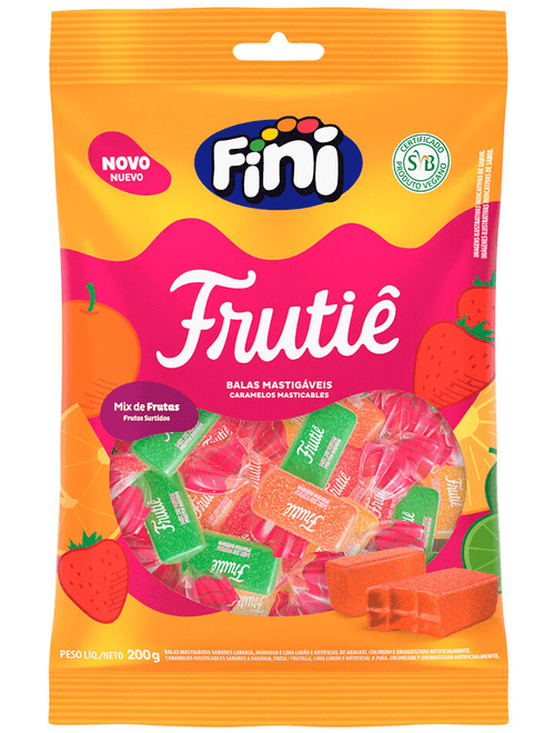 BALAS MASTIGAVEIS FRUTIE MIX DE FRUTAS SORTIDAS 200G FINI