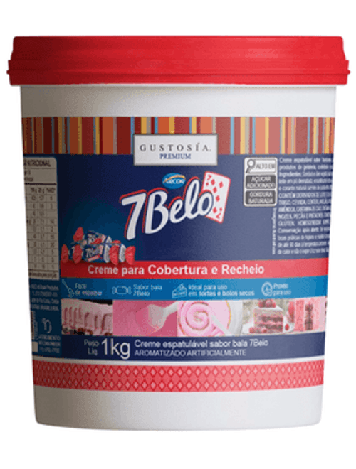 CREME PARA COBERTURA E RECHEIO 7BELO 1KG GUSTOSIA