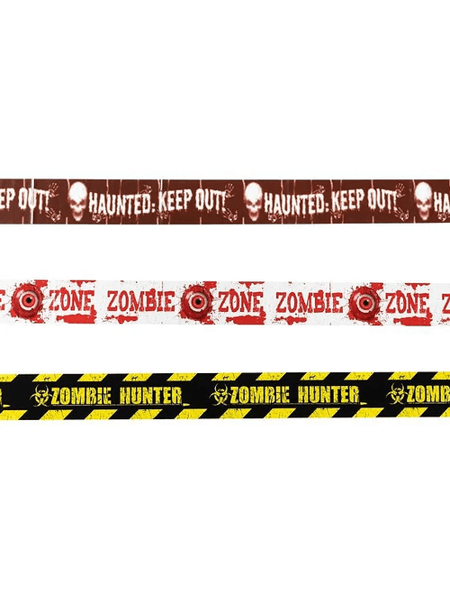 FITA DE ISOLAMENTO HALLOWEEN COM 3 UNIDADES SILVER FESTAS