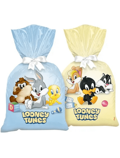 SACOLA PLASTICA LOONEY TUNES COM 8 UNIDADES REGINA