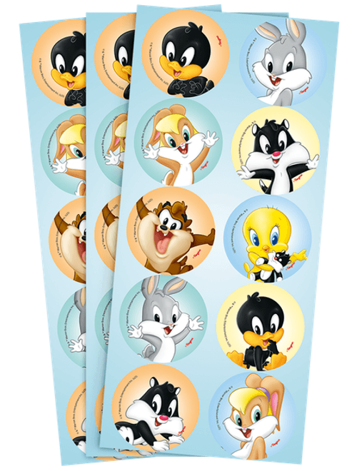 ADESIVO REDONDO LOONEY TUNES COM 3 CARTELAS REGINA