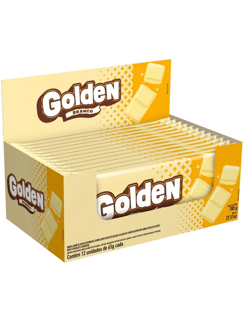 CHOCOLATE GOLDEN BRANCO CONTEM 12 UNIDADES DE 65G CADA