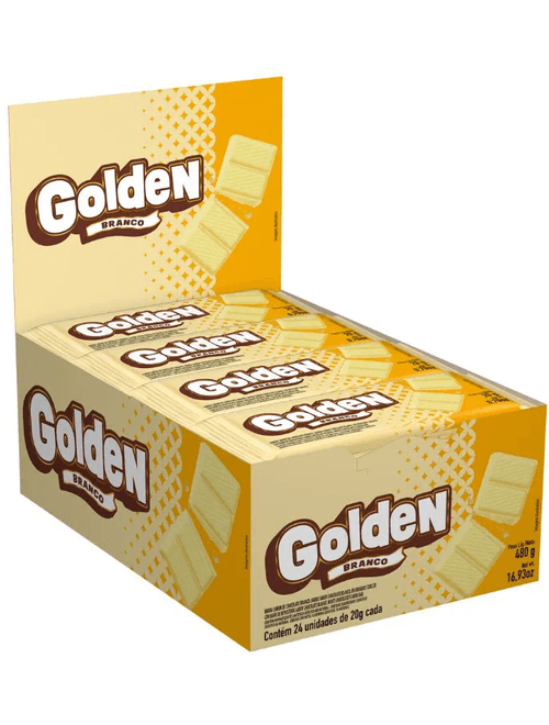 CHOCOLATE GOLDEN BRANCO CONTEM 24 UNIDADES DE 20G CADA