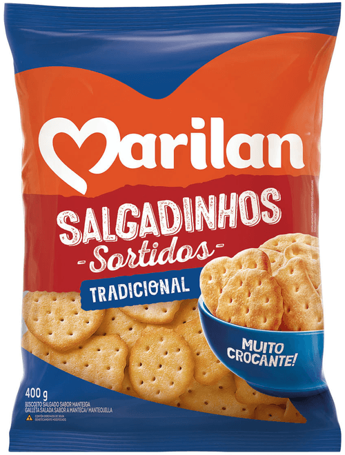 BISCOITO SALGADINHOS SORTIDOS 400G MARILAN