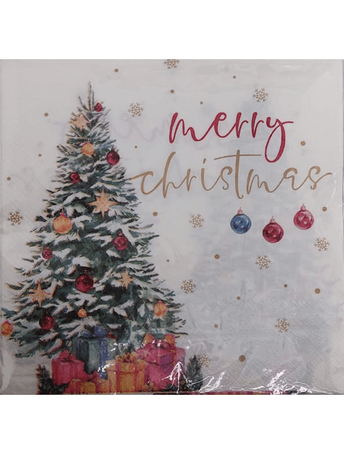 GUARDANAPO MERRY CHRISTMAS 33X33CM COM 20 UNIDADES SILVER FESTAS